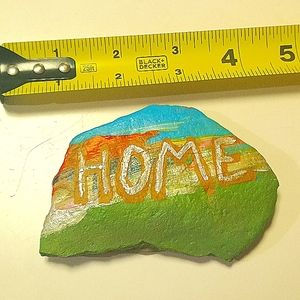 Home Rock Tye dye Hand-painted Rock Art Stone River Rock